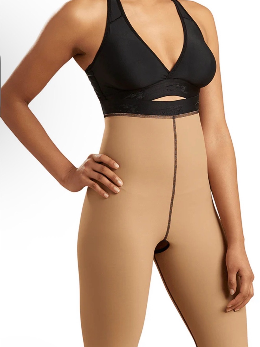 Marena Recovery Compression Pants Side Zipper Adjustable Black Nylon Lycra L